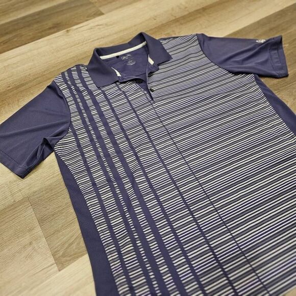 Adidas Golf Tee Shirt size Large Blue striped Sports Men's - Picture 4 of 8